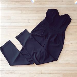 Express black strapless jumpsuit size 0